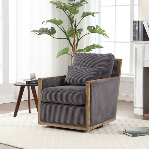COOLMORE Corduroy Swivel Barrel Chair, Comfy Accent Sofa Chair for Living Room, 360 Degree Swivel Barrel Club Chair, Leisure Arm Chair for Nursery COOLMORE Corduroy Swivel Barrel Chair, Comfy Accent Sofa Chair for Living Room, 360 Degree Swivel Barrel Club Chair, Leisure Arm Chair for Nursery
