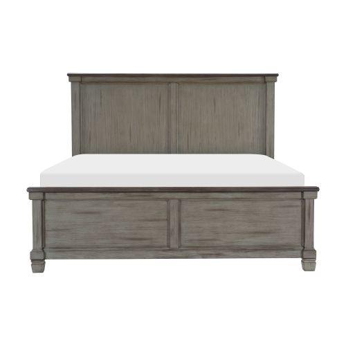 2-Tone Finish Transitional Rustic Style Bedroom Furniture 1pc Queen Bed Antique Gray and Coffee