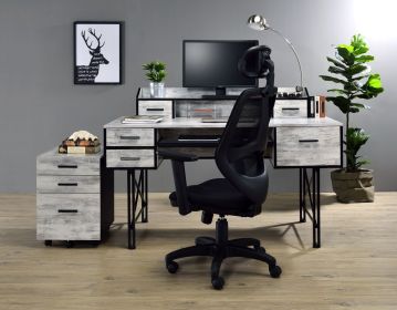 Safea Antique White & Black Finish Computer Desk