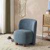 Modern Low Back Accent Chair, Upholstered Armless Living Room Chairs, Round Pine Wood Feet, for Small Living Spaces, Living Room, Bedroom, Balcony