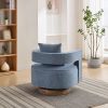 29.1"W Swivel Accent Open Back Chair Modern Comfy Sofa Chair With Weathered Base For Nursery Bedroom Living Room Hotel Office