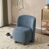 Modern Low Back Accent Chair, Upholstered Armless Living Room Chairs, Round Pine Wood Feet, for Small Living Spaces, Living Room, Bedroom, Balcony