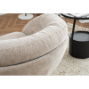 COMFY Chenille Upholstered 360° Swivel Club Chair/Accent Chair with Removable Cushion, Round Office Chair with Black Metal Base, Cotton Material