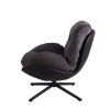 360° Swivel Accent Chair, Modern Chenille Lounge Chair with Faux Leather and Black Metal Base Frame, Comfortable Reading Chair for Small Spaces