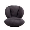 360° Swivel Accent Chair, Modern Chenille Lounge Chair with Faux Leather and Black Metal Base Frame, Comfortable Reading Chair for Small Spaces