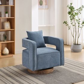 29.1"W Swivel Accent Open Back Chair Modern Comfy Sofa Chair With Weathered Base For Nursery Bedroom Living Room Hotel Office (Color: as Pic)