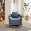 29.1"W Swivel Accent Open Back Chair Modern Comfy Sofa Chair With Weathered Base For Nursery Bedroom Living Room Hotel Office