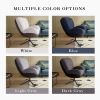 360° Swivel Accent Chair, Modern Chenille Lounge Chair with Faux Leather and Black Metal Base Frame, Comfortable Reading Chair for Small Spaces