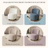 Modern Low Back Accent Chair, Upholstered Armless Living Room Chairs, Round Pine Wood Feet, for Small Living Spaces, Living Room, Bedroom, Balcony