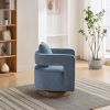 29.1"W Swivel Accent Open Back Chair Modern Comfy Sofa Chair With Weathered Base For Nursery Bedroom Living Room Hotel Office