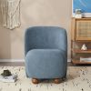 Modern Low Back Accent Chair, Upholstered Armless Living Room Chairs, Round Pine Wood Feet, for Small Living Spaces, Living Room, Bedroom, Balcony