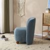 Modern Low Back Accent Chair, Upholstered Armless Living Room Chairs, Round Pine Wood Feet, for Small Living Spaces, Living Room, Bedroom, Balcony