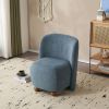 Modern Low Back Accent Chair, Upholstered Armless Living Room Chairs, Round Pine Wood Feet, for Small Living Spaces, Living Room, Bedroom, Balcony