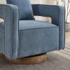 29.1"W Swivel Accent Open Back Chair Modern Comfy Sofa Chair With Weathered Base For Nursery Bedroom Living Room Hotel Office
