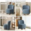 Modern Low Back Accent Chair, Upholstered Armless Living Room Chairs, Round Pine Wood Feet, for Small Living Spaces, Living Room, Bedroom, Balcony