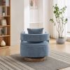 29.1"W Swivel Accent Open Back Chair Modern Comfy Sofa Chair With Weathered Base For Nursery Bedroom Living Room Hotel Office
