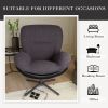 360° Swivel Accent Chair, Modern Chenille Lounge Chair with Faux Leather and Black Metal Base Frame, Comfortable Reading Chair for Small Spaces
