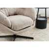 COMFY Chenille Upholstered 360° Swivel Club Chair/Accent Chair with Removable Cushion, Round Office Chair with Black Metal Base, Cotton Material